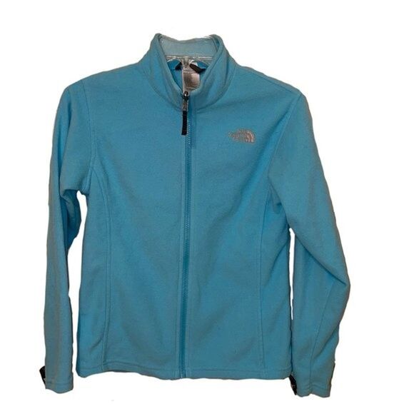 The North Face Blue Full Zip Fleece Jacket Girls Size Large 14-16 Outdoors - Picture 1 of 12